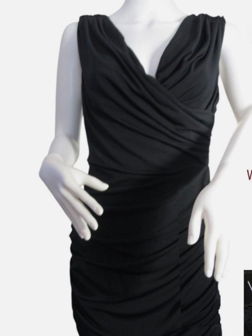 Black ruched mini dress